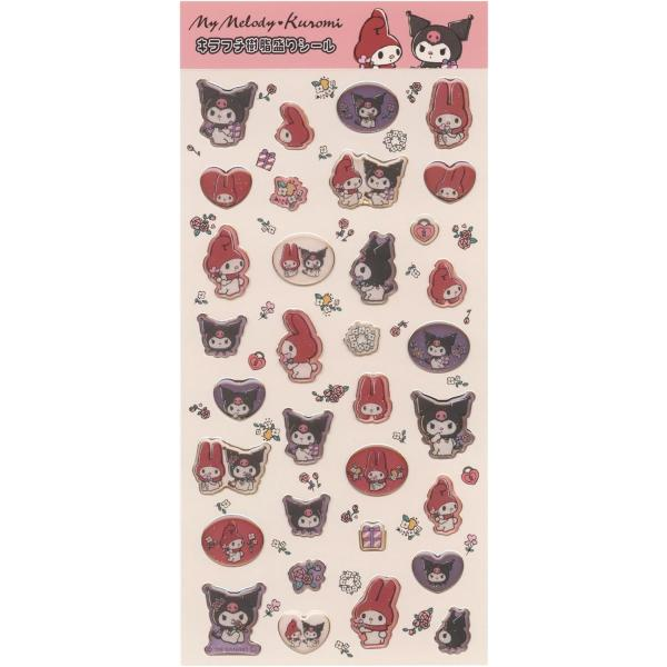 Sanrio｜Kirafuchi Resin Stickers Rody x Sanrio Characters Mix｜19.5cm x 9cm approx.