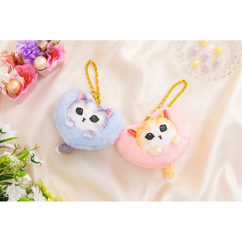 Mofusand｜Fluffy Heart Nyanko Mascot Holder /Plush Keychain｜H80 x W100 x D80mm approx.