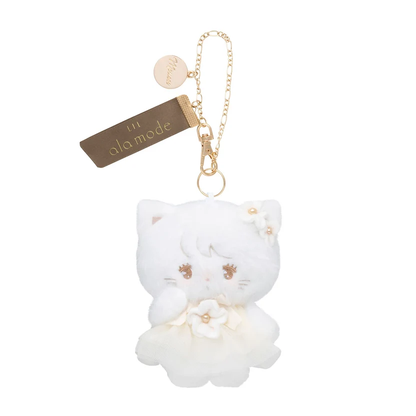 mikko illustrations｜Lil ala mode Flower Tulle Mousse Mascot Holder /Plush Keychain｜H110 x W90 x D80mm approx.
