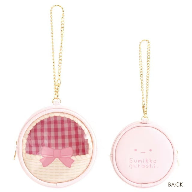 Sumikko gurashi｜Fruit Parlor Gingham Ribbon Basket Sumicolle Pouc｜60×Φ110mm approx.