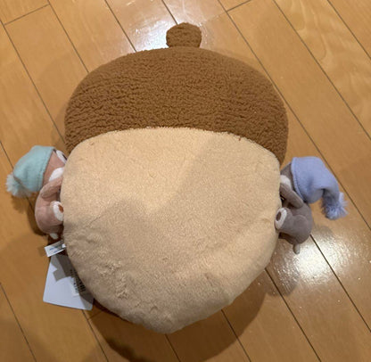 Disney迪士尼｜Chip&amp;Dale睡帽奇奇蒂蒂抱大松果刺绣毛绒抱枕/靠垫