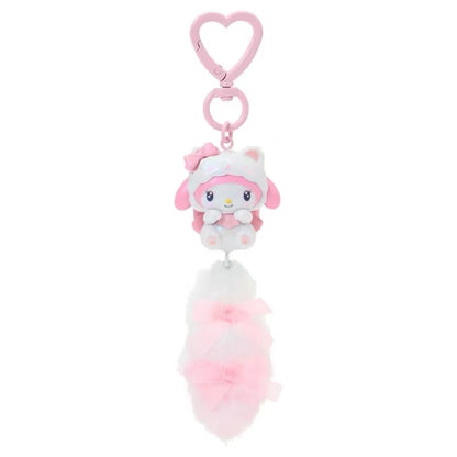 Sanrio｜Milky Kitten Dangling Tail Mascot Strap /Plush Keychain｜3.5×2.5×10.5cm approx.