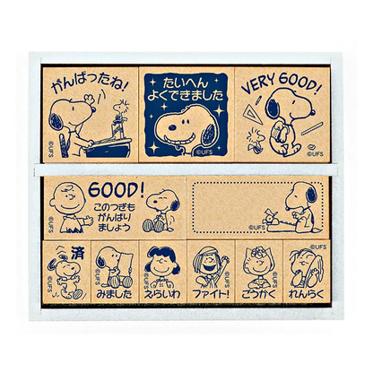 Snoopy｜Peanuts Wooden Reward Stamp Set ｜101×26×86mm approx.