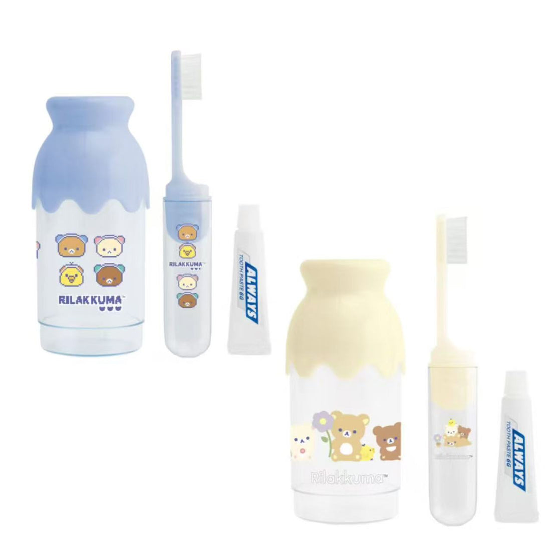 Rilakkuma｜Milk Bottle Toothbrush Set｜105×50×50mm approx.