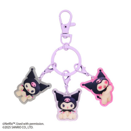 Sanrio｜Netflix Original Anime My Melody &amp; Kuromi Keychain/Keyring｜W 2.8 x D 0.3 x H 3.3 cm approx.
