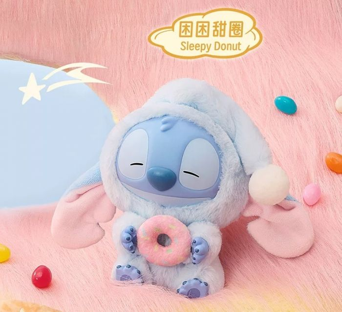 MINISO Disney Stitch Eat Something Before Sleep Series vinyl plush Keychain Blind Box