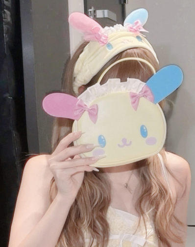 Sanrio｜GRL Characters Collaboration Curly Fur Head Dress Face Die-Cut Handbag