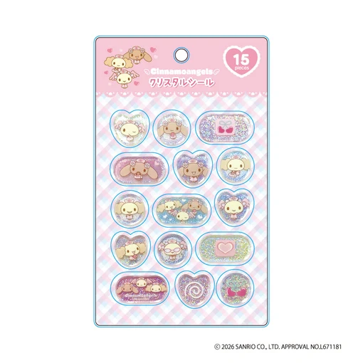 Sanrio｜Cinnamo Angels Crystal Sticker｜H28 x W17 x D2mm approx.