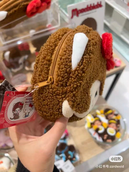 Monchhichi｜Hello Kitty Mascot Cosmetic Pouch｜155×145×50mm approx.