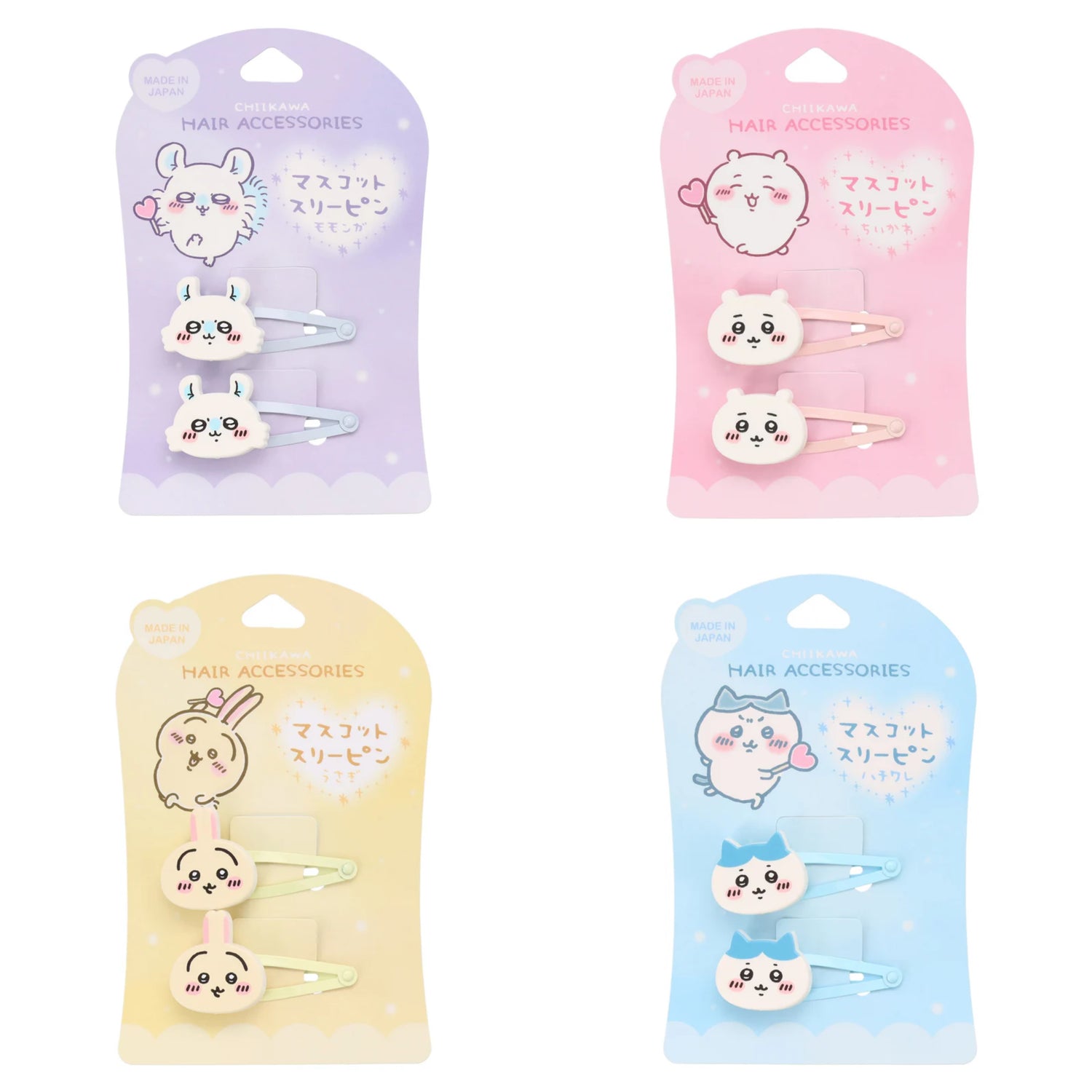 Chiikawa 吉伊卡哇｜Mascot Hair Clip亚克力发夹/刘海夹/1对｜约各H20×W57mm