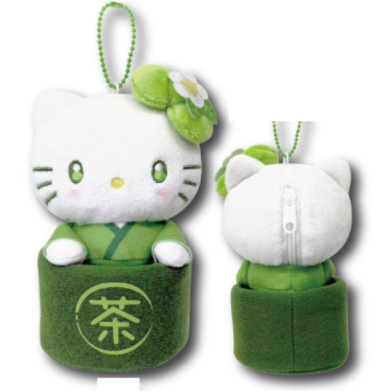 Sanrio｜Matcha Bowl Mascot Pouch Plush Keychain｜13×7.5×7.5cm approx.