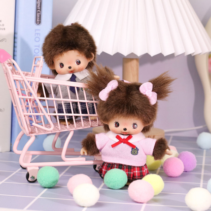 Monchhichi｜Bebichhichi school uniform Mascot Holder /Plush Keychain｜H10cm approx.