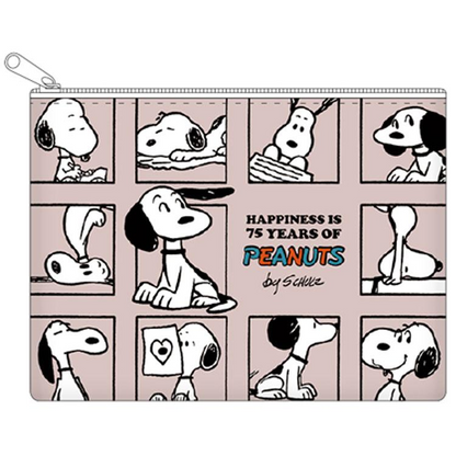 Snoopy｜PEANUTS 75th Anniversary Flat Pouch｜165 x 120 x 20 mm