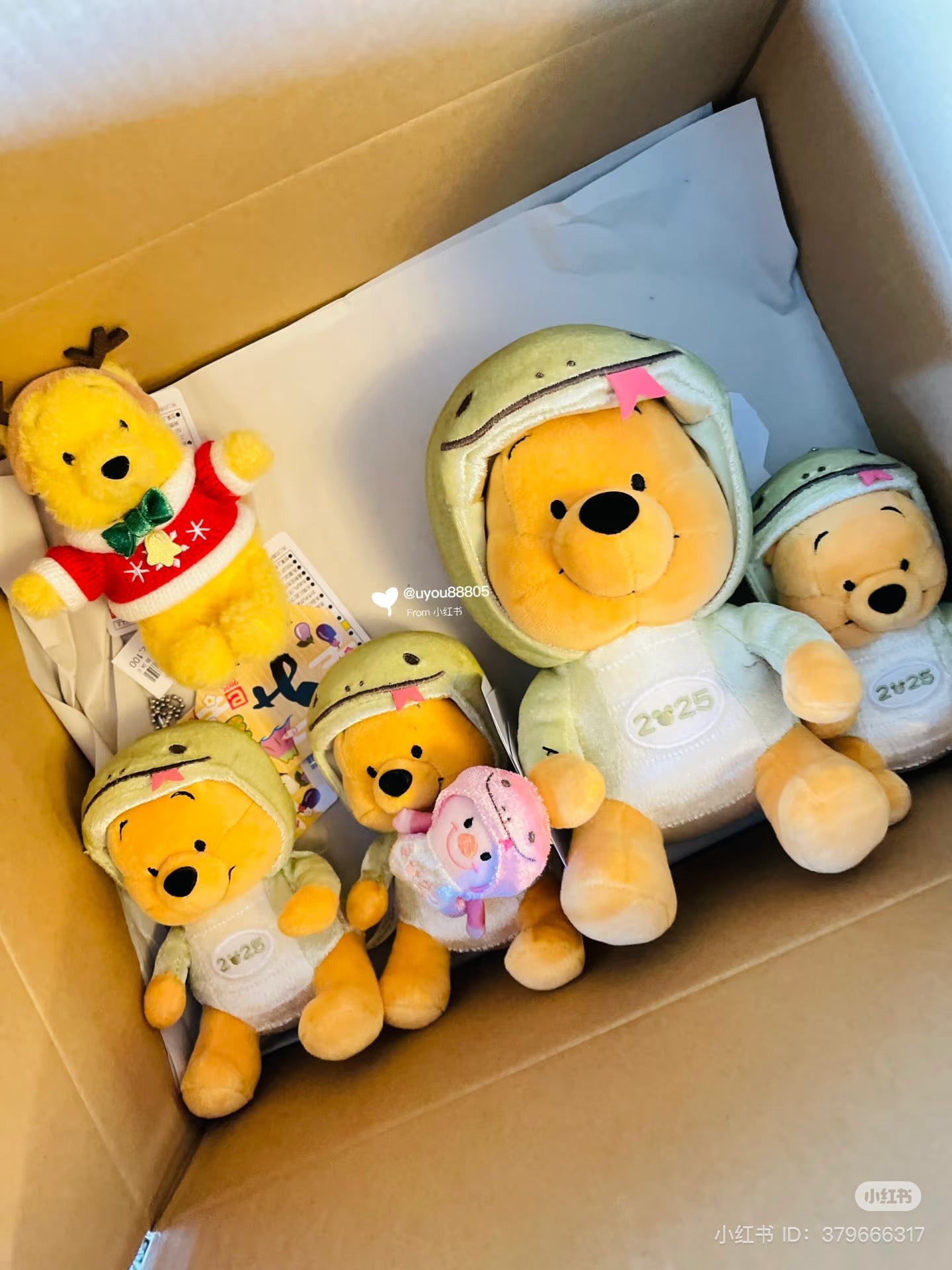 Disney迪士尼｜东迪2025蛇年限定pooh噗噗维尼玩偶公仔+Piglet皮杰小猪毛绒吊饰/皮杰小指偶