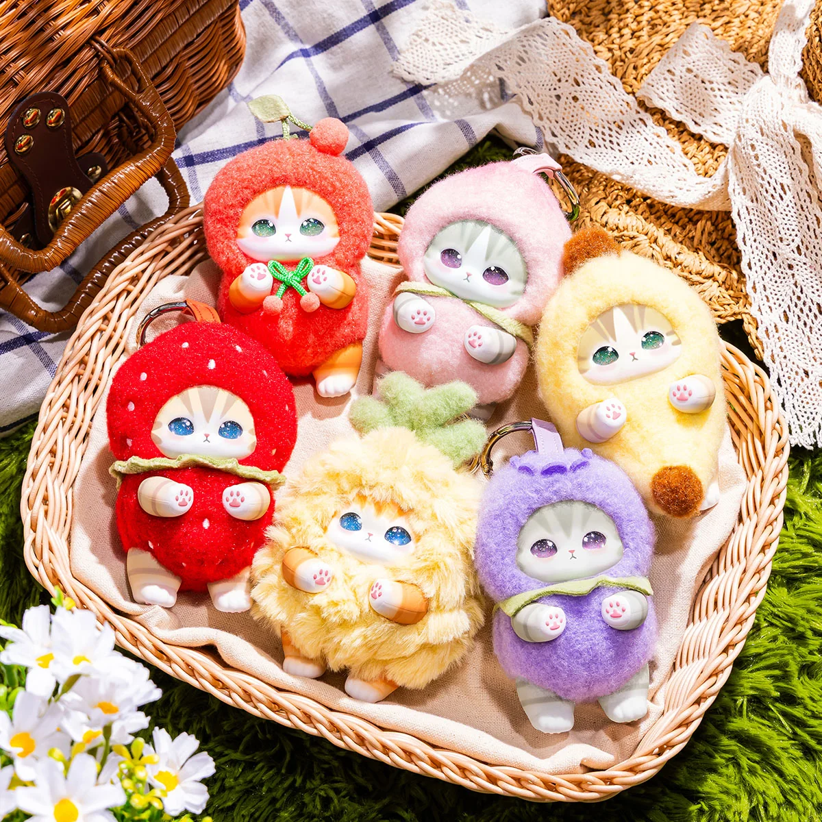 Mofusand｜Kiramekko Fruity Kittens Mascot Keychain mystery bag/blind box/All 6 types｜1pc