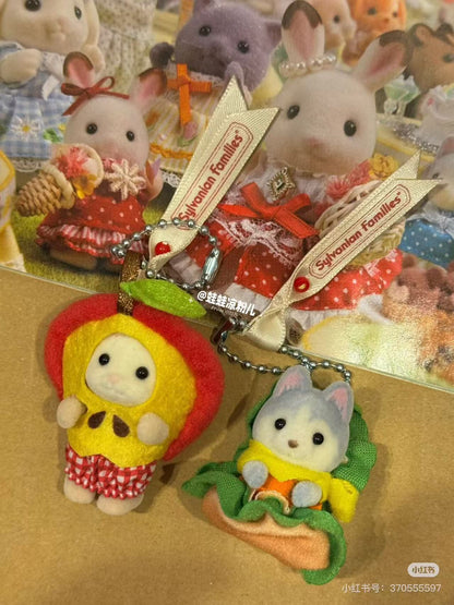 【limit 1】SylvanianFamilies｜Calico Critters Hamburger Baby Husky Keychain