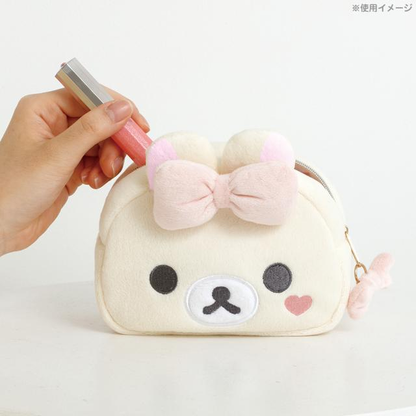 Rilakkuma｜Makeup Rilakkuma Face Ribbon Plush Pouch with Mirro｜100×145×70mm approx.