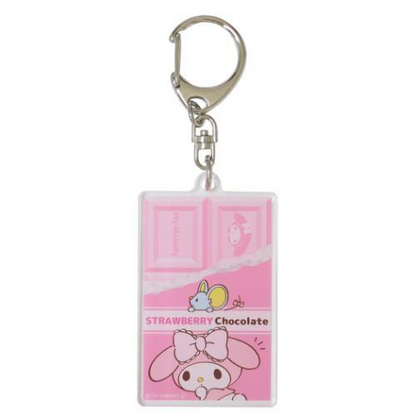 Sanrio三丽鸥｜Scented acrylic keychain可爱角色巧克力造型钥匙扣挂件/钥匙圈 ｜约H65×W65×D3mm