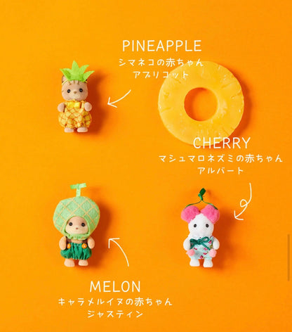 【还有补货，限购1】SylvanianFamilies森贝儿家族｜MELON CHERRY PINEAPPLE BABY TRIO FAN CLOUB CALICO CRITTERS 水果宝宝三重奏套盒/哈蜜瓜菠萝樱桃