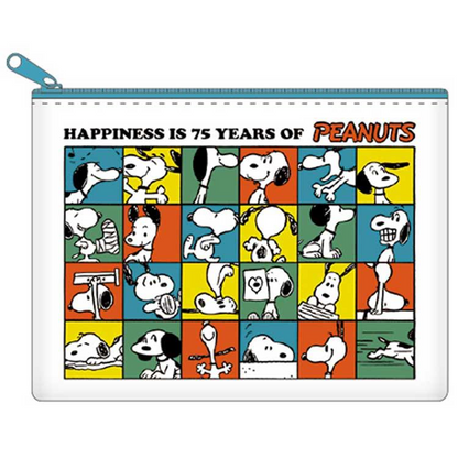 Snoopy｜PEANUTS 75th Anniversary Flat Pouch｜165 x 120 x 20 mm