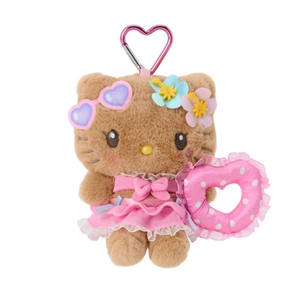 Sanrio｜Sparkling Summer Pool Tan Sunburned Mascot Holder /Plush Keychain｜80×30×15mm approx.