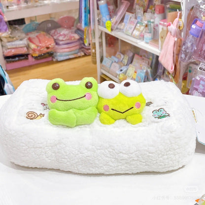 Sanrio｜Kerokero Keroppi 大眼蛙 x 泡菜蛙联名纸巾盒｜约30.5 x 17 x 14 cm
