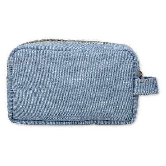 Pickles Frog泡菜蛙｜EDWIN Square Pouch Crayon Touch水洗蓝大容量精致刺绣手提化妆包/收纳包｜约H12×W19×D5cm