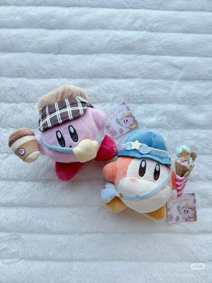 Kirby星之卡比｜San-ei Kirby Of The Stars Sunny Day Plush Exciting Outing Kirby超可爱星之卡比郊游系列喝咖啡毛绒玩偶/公仔｜约10.3 x 15.6 x 17.1cm