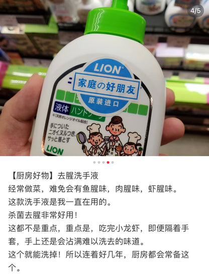 Lion狮王｜Kitchen Antibacterial Cleansing Hand Soap趣净药用厨房用去腥味去油泡沫洗手液｜230ml