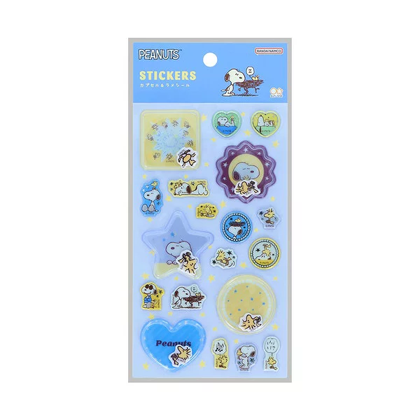 Snoopy｜Peanuts Capsule &amp; Glitter Stickers｜W90 x H160 x D2mm approx.