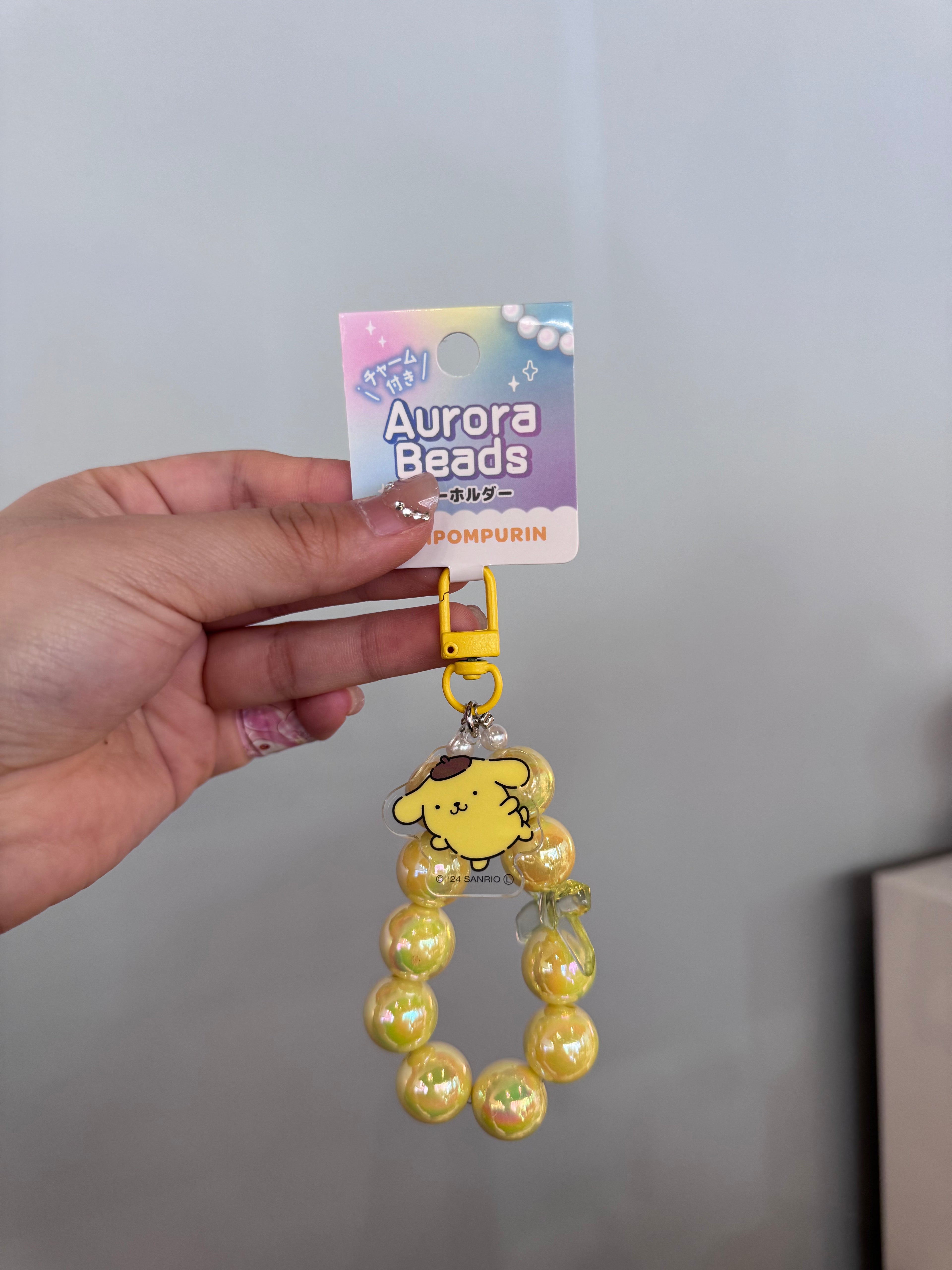 Sanrio三丽鸥｜Aurora Beads Acrylic Charm Keychain ｜ W55 x H165 x D15mm approx.