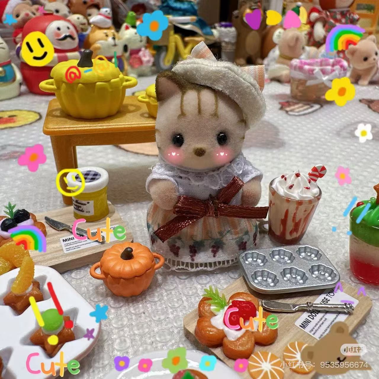 【limit 1】SylvanianFamilies｜Striped Cat Baby Elegant Set
