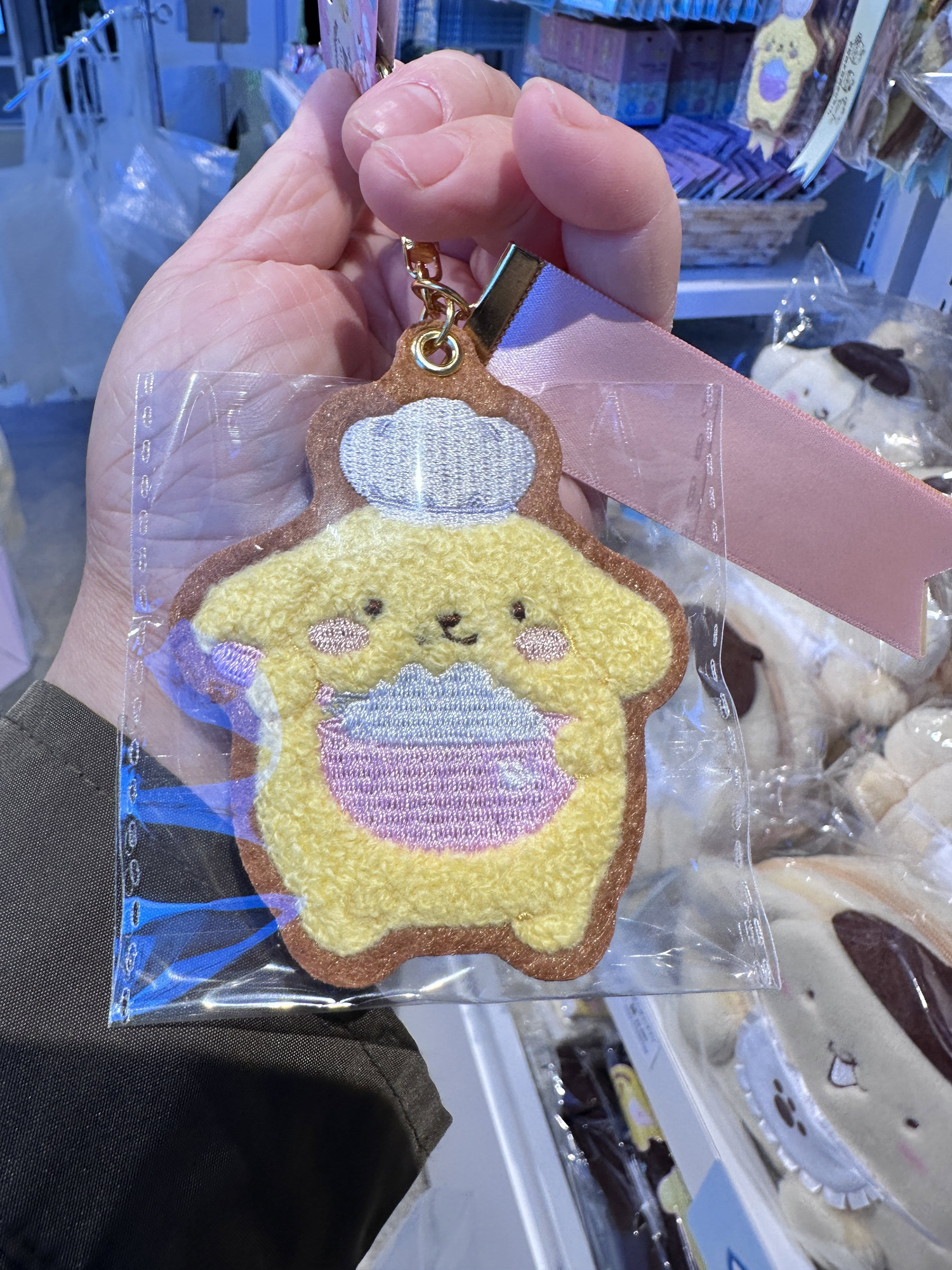 Sanrio｜Pompompurin 30th Anniversary POP UP Sweets Party Chenille Embroidery Felt Keychain