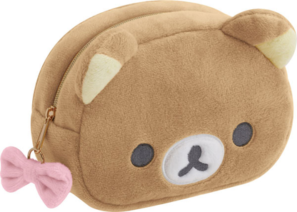 Rilakkuma｜Makeup Rilakkuma Face Ribbon Plush Pouch with Mirro｜100×145×70mm approx.