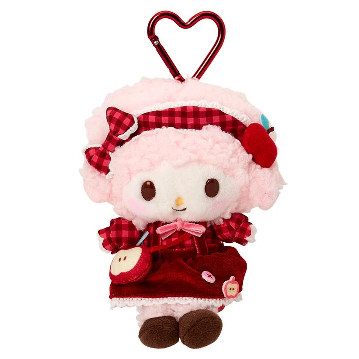 Sanrio｜Autumn Apple Gingham Red Mascot Holder /Plush Keychain｜11×9×14.5cm approx.