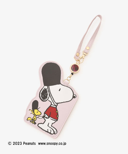 Snoopy｜Afternoon Tea英伦风限定皮质感可伸缩卡包｜縦14.2cm/横10.5cm/ストラップ全長25cm/リール全長34cm
