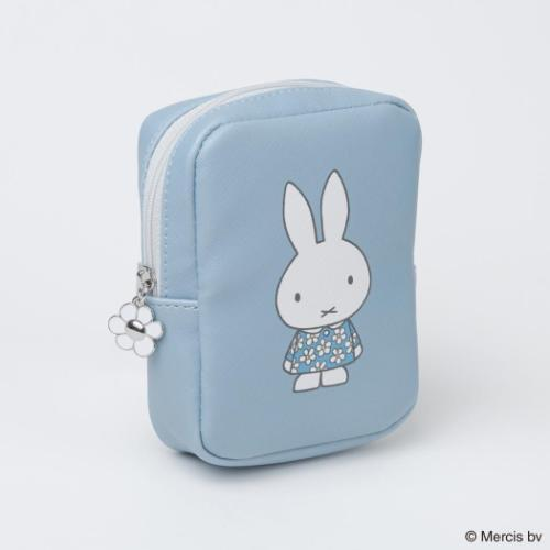 Miffy｜Blue Flower Dress Vertical Cosmetic Pouch｜95×125×30mm approx.