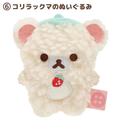 Rilakkuma轻松熊｜草莓日系列软fufu小白熊手玉限定/mini公仔｜約80×70×45mm