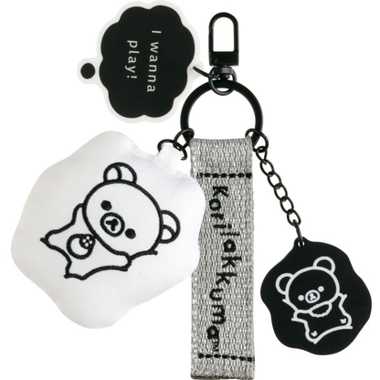 Rilakkuma｜San-x Basic Rilakkuma Monochrome Embroidered Tag Keychain｜180×110mm approx.