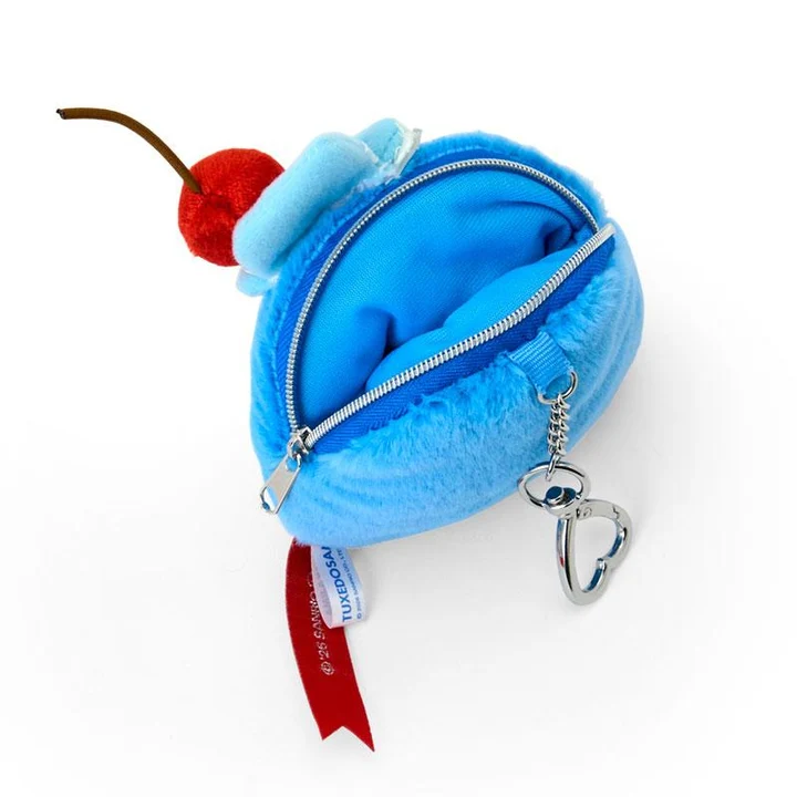 Sanrio｜Sweet Cakes Sky Blue Cherry Collection Plush Carabiner Pouch｜19×5.5×8cm approx.