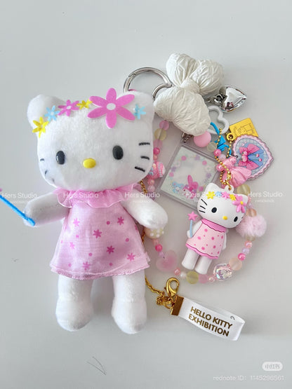 【limit 1】Sanrio｜Hello Kitty 50th Anniversary Limited Edition Long leg Suit Mascot Holder /Plush Keychain