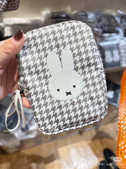 Miffy｜Chidori &amp; Monotone Vertical Cosmetic Pouch｜ 95×125×30mm approx.