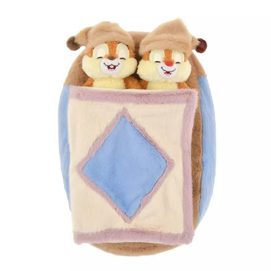 Disney｜奇奇蒂蒂超柔软好摸fluffy睡睡纸巾盒玩偶公仔/被子可以盖或不盖/枕头捏捏好柔软｜约32 × 22 × 14cm