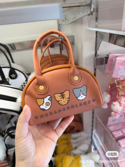 Sanrio｜Mini Boston Pouch Cat Club Noraneko Land｜17.5 x 17.0 x 7.0cm approx.