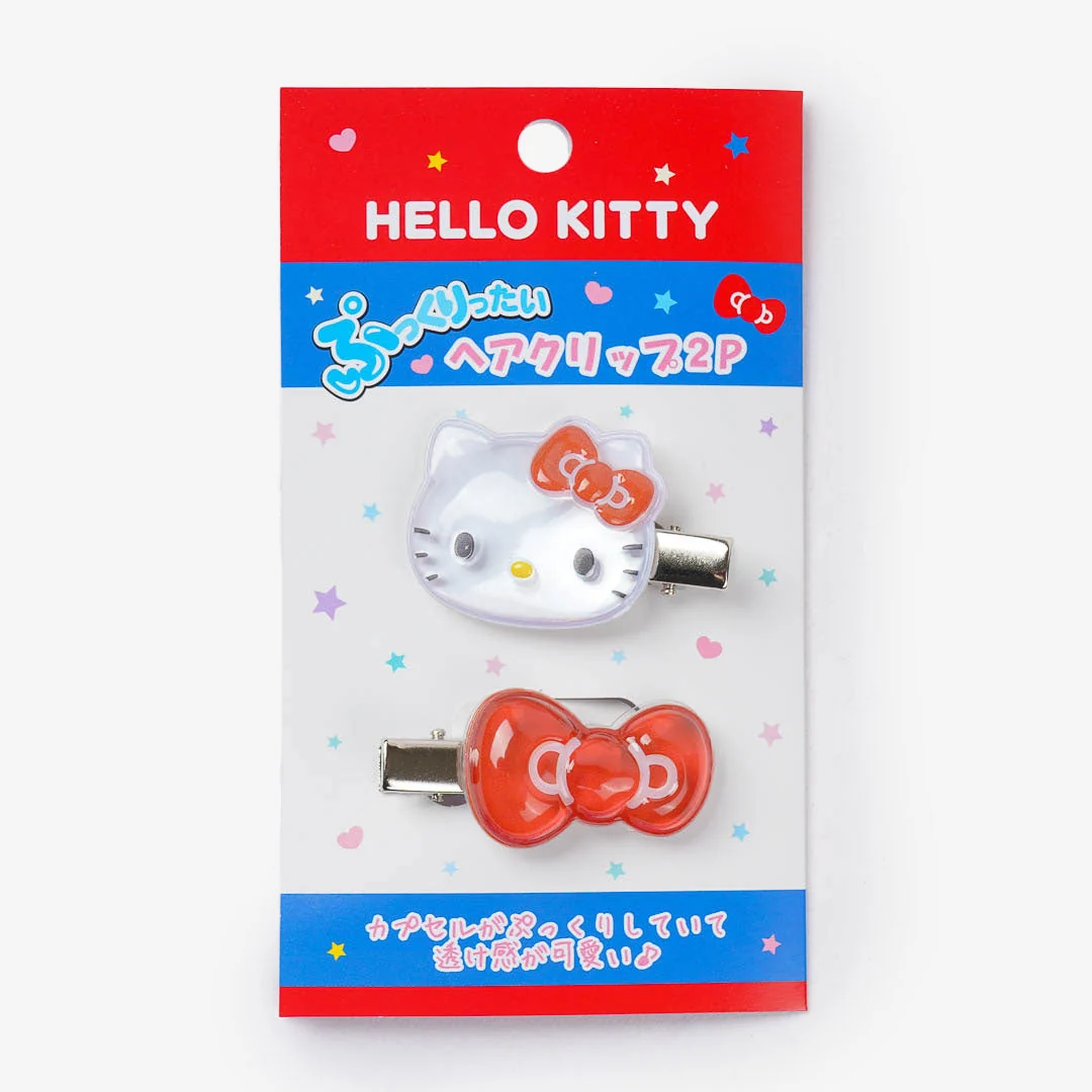 Sanrio｜Hello Kitty Puffy Hair Clips｜H32 x W47 x D9mm approx.