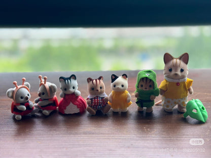 SylvanianFamilies森贝儿家族｜Striped Cat Family三纹猫一家四口站宝套装玩具/过家家5180