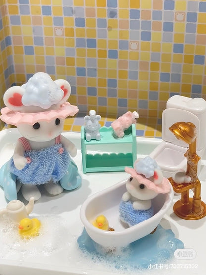 SylvanianFamilies｜Bath Time Set Together -Marshmallow Mouse 5805