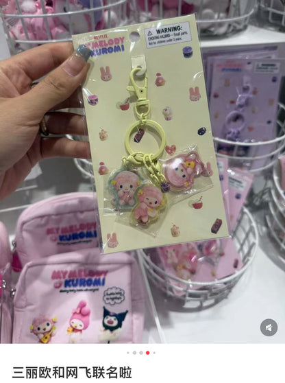 Sanrio｜Netflix Original Anime My Melody &amp; Kuromi Keychain/Keyring｜W 2.8 x D 0.3 x H 3.3 cm approx.