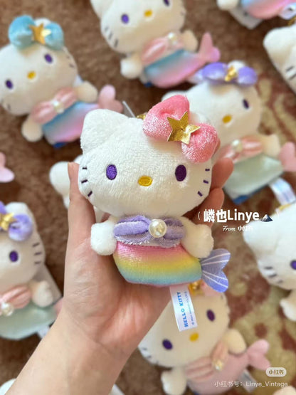 HelloKitty｜Sanrio 50th Anniversary Collection Mermaid Mascot Holder /Plush Keychain｜H10.5 x W8.5 x D4.5cm approx.