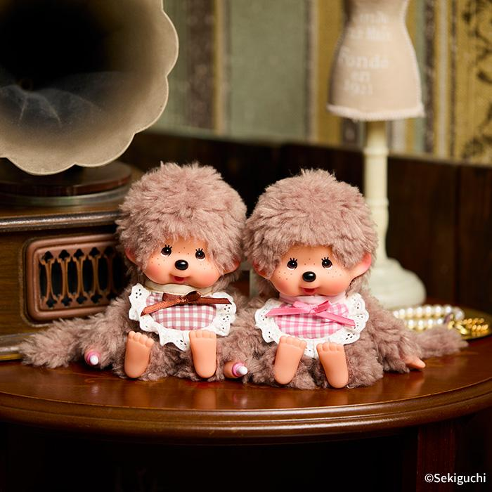 Monchhichi｜Fluffy Curly-haired Sweet Brown Plush Dolls/Plush Toy｜H19×W13×D7.5cm approx.
